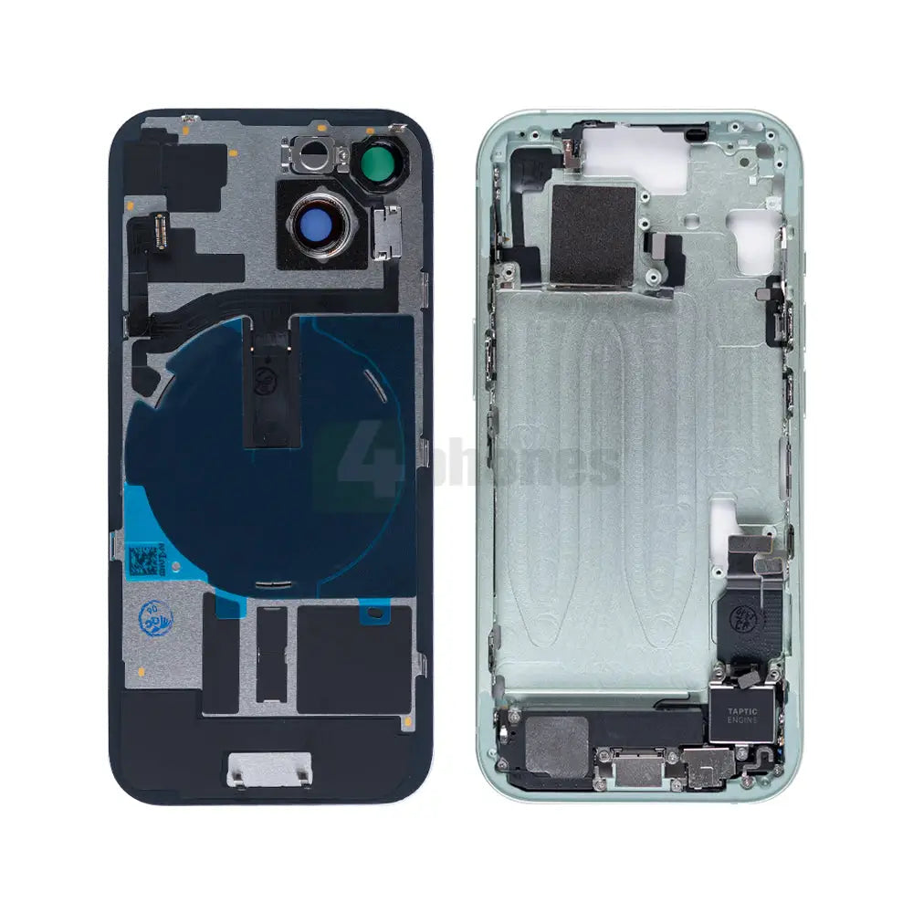 For iPhone 15 Complete Housing Incl. All Small Parts And Back Camera Green