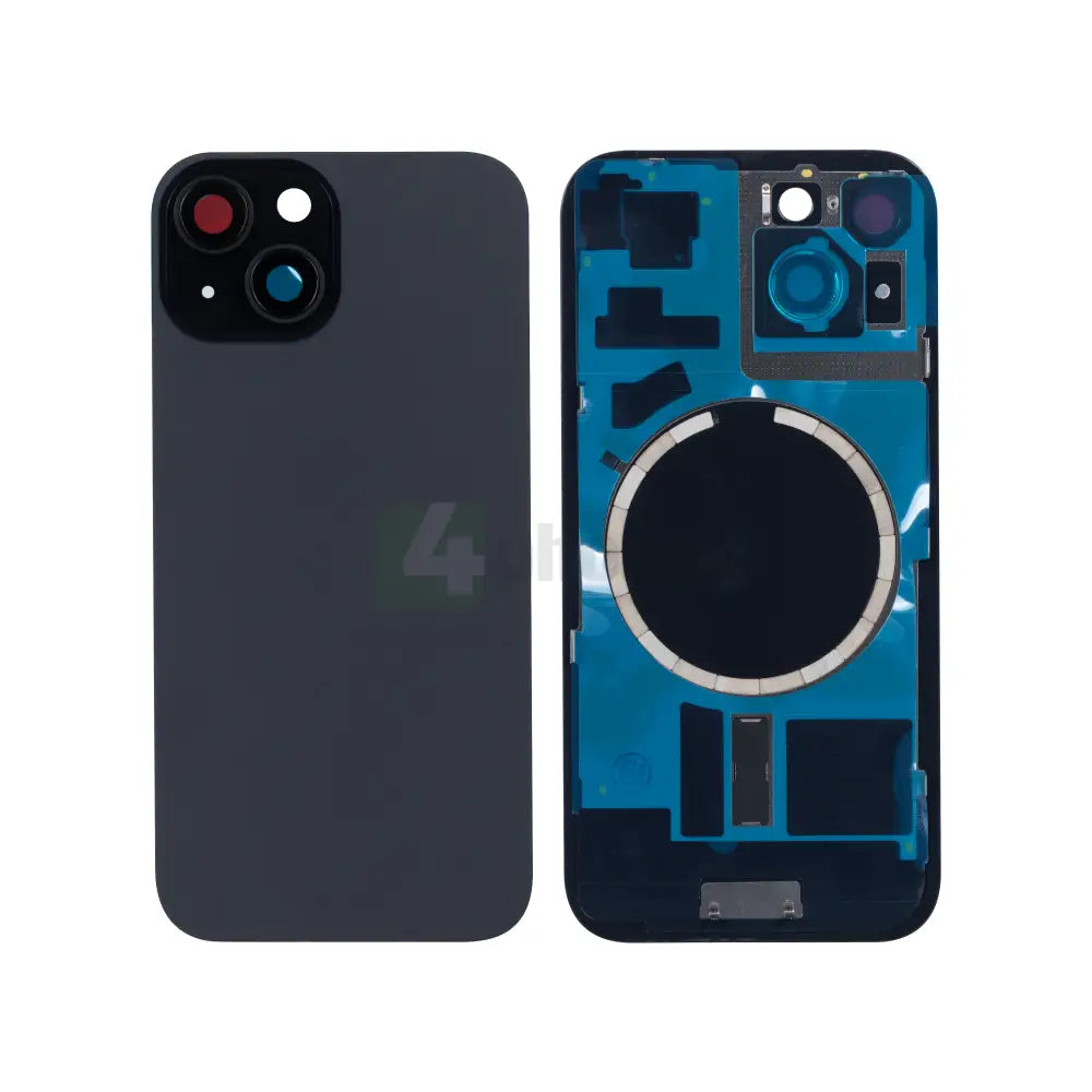 For iPhone 15 Extra Glass With Enlarged Camera Frame Black Compatible