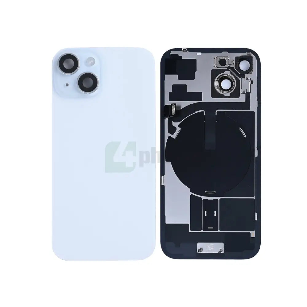 For iPhone 15 Extra Glass With NFC, Enlarged Camera Frame Blue Pulled
