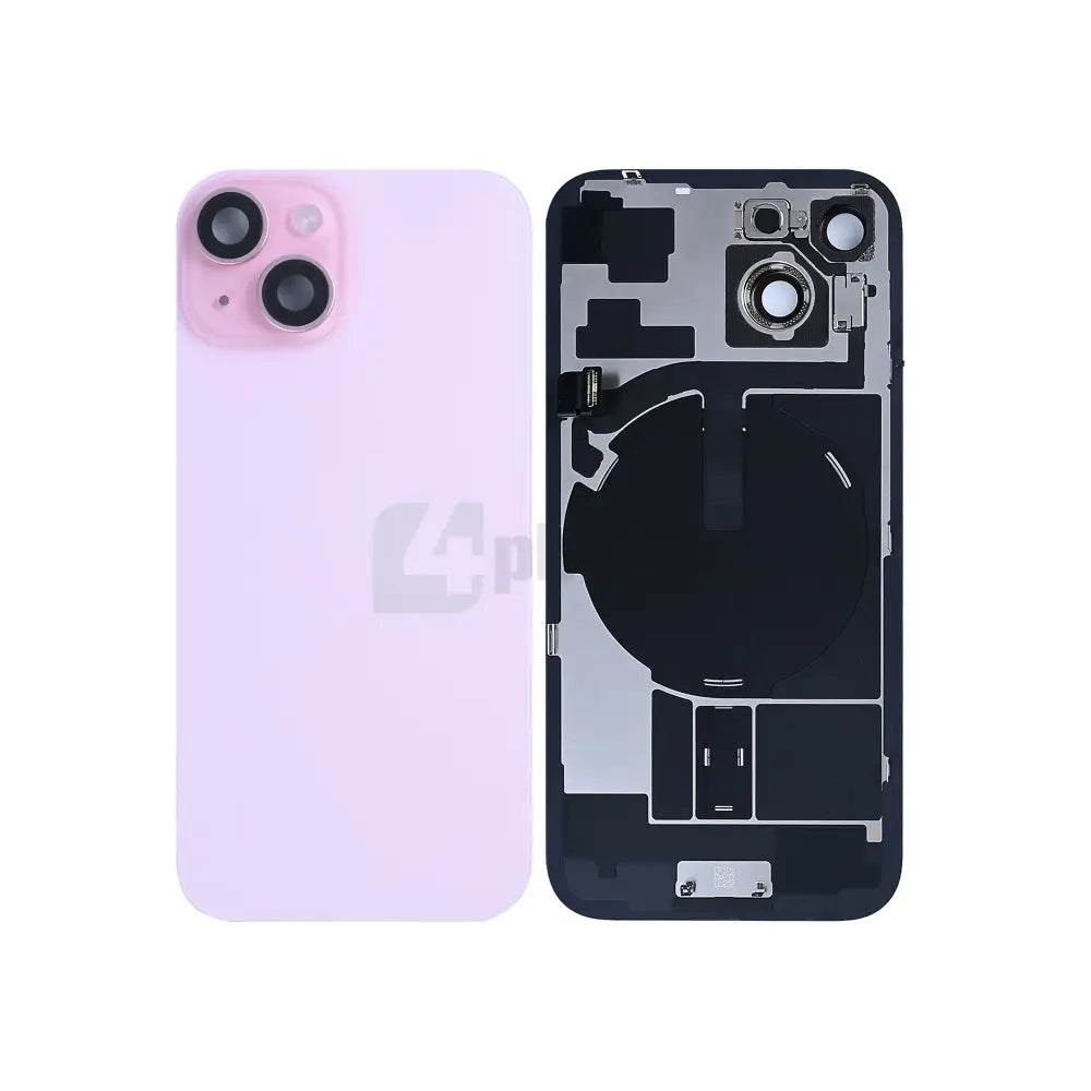 For iPhone 15 Extra Glass With NFC, Enlarged Camera Frame Pink