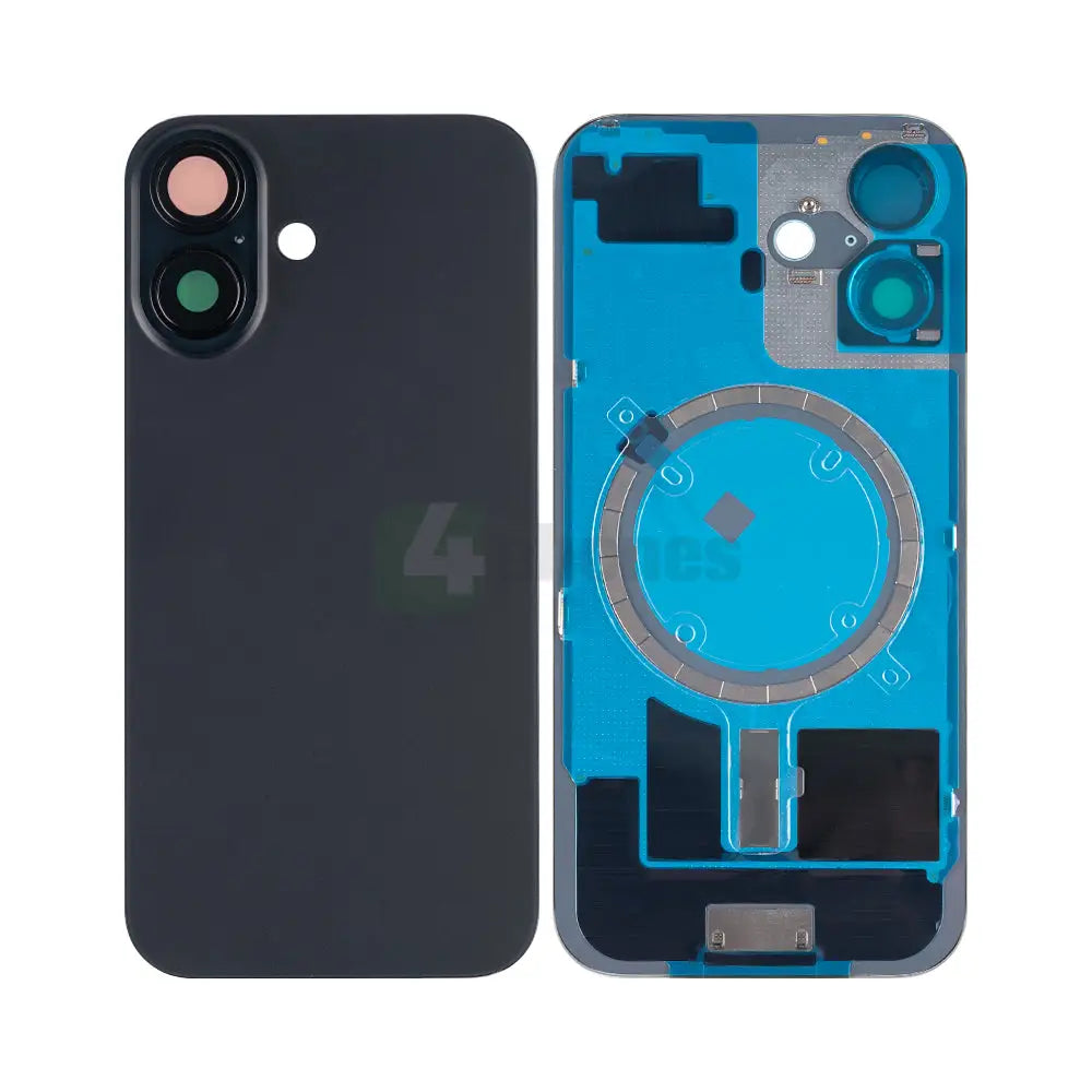 For iPhone 16 Extra Glass Without NFC, Enlarged Camera Frame Black