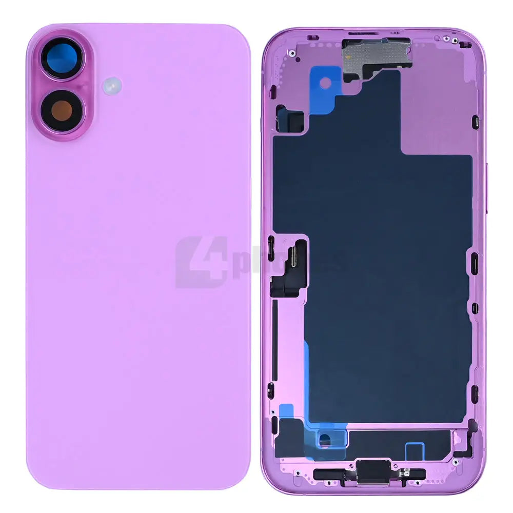 For iPhone 16 Plus Complete Housing Incl. All Small Parts Without Battery And Back Camera Pink