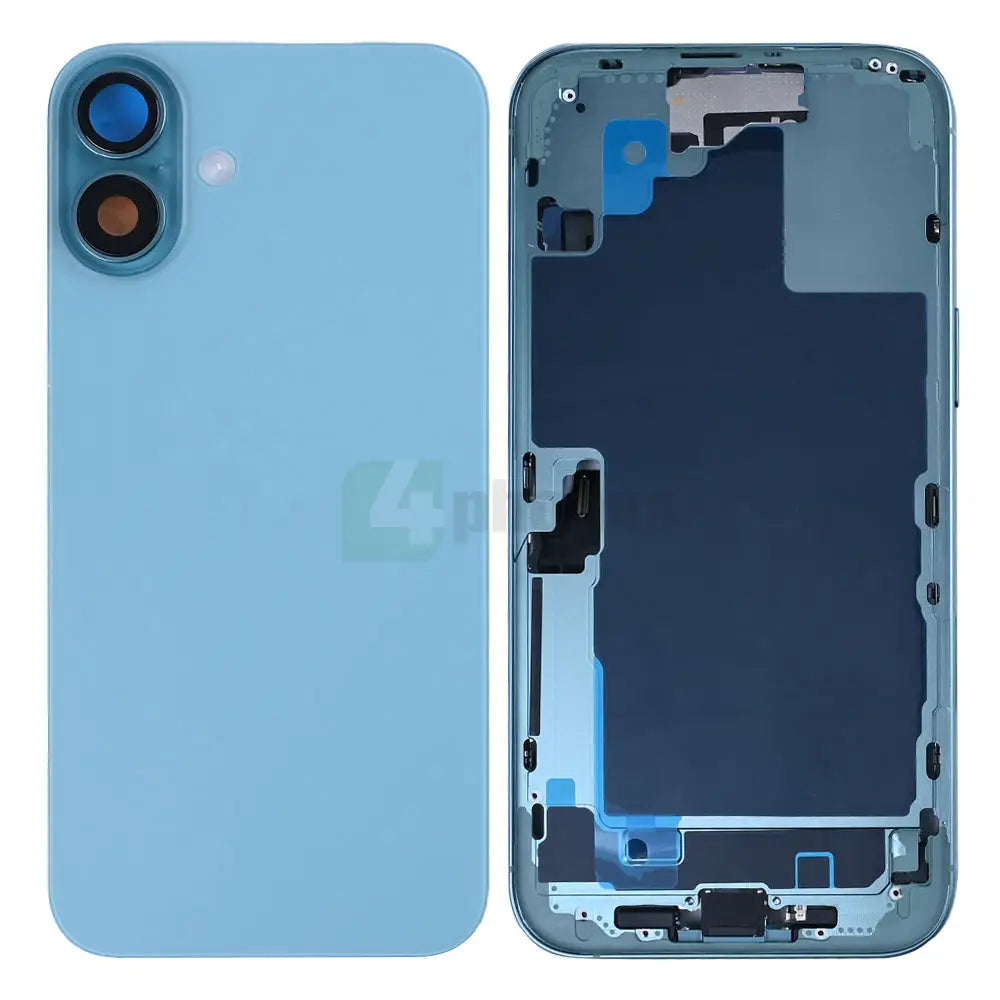 For iPhone 16 Plus Complete Housing Incl. All Small Parts Without Battery And Back Camera Teal