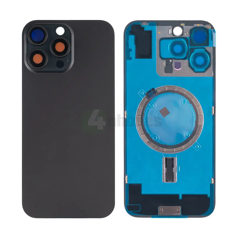 For iPhone 16 Pro Max Extra Glass Without NFC, Enlarged Camera Frame Black Titanium