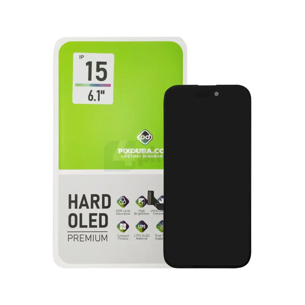 PIXDURA For iPhone 15 Display And Digitizer Hard-OLED Premium (IC Removable)
