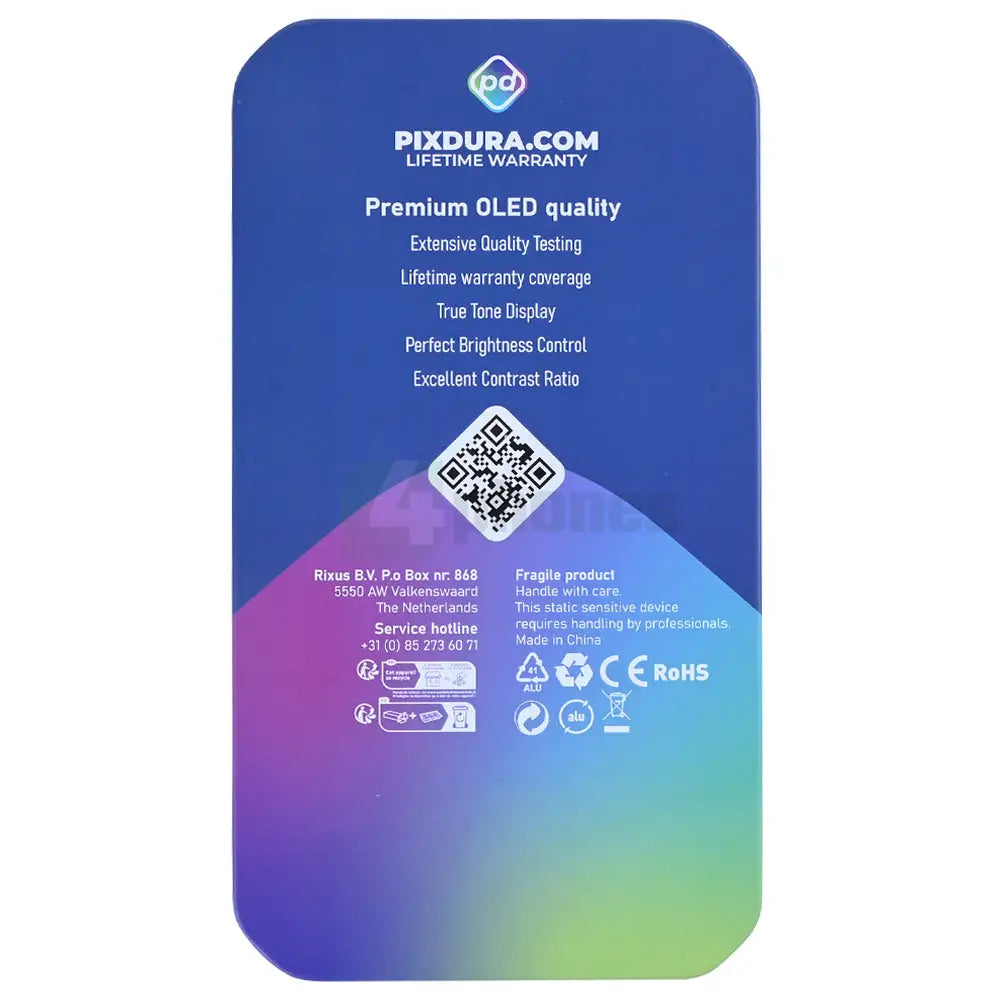 PIXDURA For iPhone 16 Pro Display And Digitizer Soft-OLED Premium (IC Removable) (120Hz)